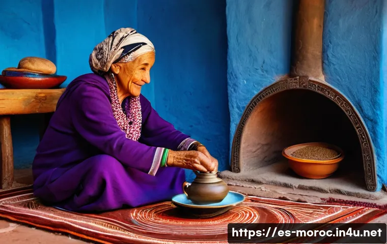 모로코의 전통 마을 방문 - **Prompt 1: Authentic Berber Hospitality and Sensory Awakening**
    "A heartwarming scene inside a ...