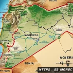 모로코와 알제리 갈등 - A detailed map-style illustration showing the Maghreb region highlighting the closed border between ...